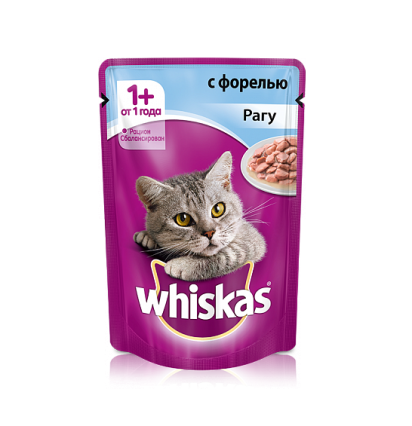 Whiskas для кошек рагу с форелью 85 гр.